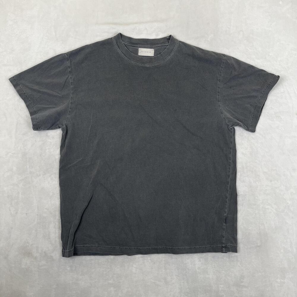 Richie Le T-Shirt Mens Medium Gray Made USA Garment Dyed Basic Crew Neck Tee